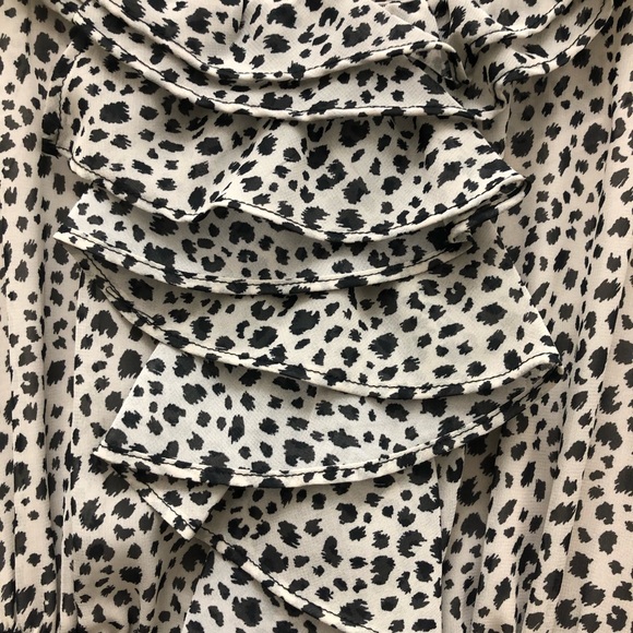 Maurices W Size 7/8 Black/Cream Scoop Neck Knee Length Dress with Ruffle Detail - Picture 4 of 16